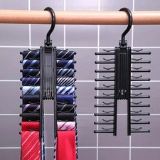 Adjustable X Neck Tie Rack Holder w/ Non-Slip Clip Necktie Belt Hanger Organizer Closet Organiser price
