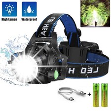 25000LM LED Headlamp Rechargeable Headlight Zoomable Head Torch Lamp Flashlight Headlamp price