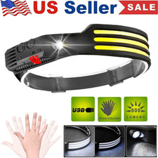 COB LED Headlamp USB Rechargeable Headlight Torch Work Light Bar Head Band Lamp Headlamp price