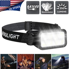 COB LED Headlamp USB Rechargeable Headlight Torch Work Light Bar Head Band Lamp Headlamp price