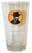 LONERIDER Ales for Outlaws Brewing Company Pint Beer Glass 16 oz ALES price