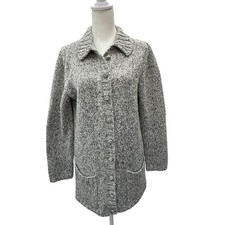 American Knitworks Womens Gray Wool Blend Button Front Cardigan Sweater S Soft Women's Sweater & Cardigan & Knitwear price