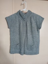 Jennyfer Knitwear Women's Short Sleeve Cardigan Sweater Open Heather Gray Sz M Women's Sweater & Cardigan & Knitwear price