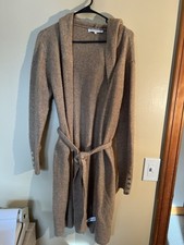 Women’s Next Knitwear Tan Long Open Front Tie Cardigan Size Small Women's Sweater & Cardigan & Knitwear price