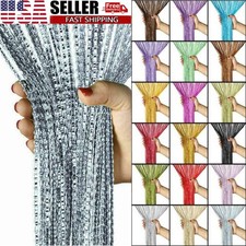 Glitter String Door Curtain Beads Room Dividers Beaded Fringe Window Panel US String Curtain price