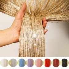 String Door Curtain Bead Silver Ribbon Doorway Room Dividers Window Panel Tassel String Curtain price