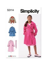 SIMPLICITY 3114 GIRLS TRENCH COAT Sewing Pattern Sizes 7-14 years Skill: AVERAGE Girls' Trench Coat price