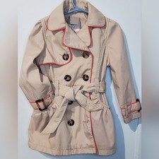Kids Beige Trench Coat with Red Trim Girls' Trench Coat price