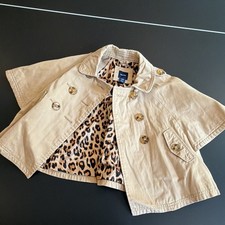babyGap Girls 2T Beige Trench Coat Leopard Lined Lightweight Cotton Twill Girls' Trench Coat price