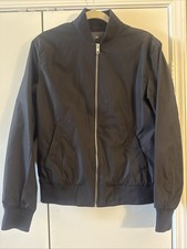 H&M Men's Bomber Jacket Regular Fit Lightweight Full Zip Solid Black Extra Small Men's Jacket price