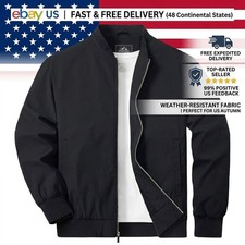 Men's Spring Fall Thin Bomber Jacket Full-Zip Sportswear Lightweight Casual Coat Men's Jacket price