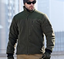Men's Tactical Fleece Jacket Full-Zip Windproof Coat Outdoor Hiking Work Casual Men's Jacket price