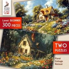 2 x JIGSAW PUZZLES 300pc ~ Floral Cottage Retreat - charming countryside FG2029 Jigsaw price