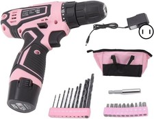 Pink Cordless Drill Driver Set, Electric Cordless Screwdriver Set Rechargeable 1 Cordless Screwdriver price
