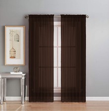 2 Piece Fully Stitched Sheer Voile Window Panel Curtain Drape Set Curtain Set price