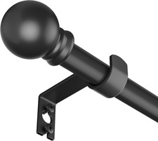 5/8 Inch Black Curtain Rod Set Heavy Duty Metal Non Telescoping for Windows Curtain Set price