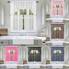 Kitchen Window Curtain panel tier swag & valance set of 3pc sheer rod pocket K66 Curtain Set price