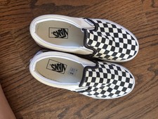 VANS Kids Classic Slip-On Canvas Black White Checkerboard Size 2 Girls' Classic Shoes price