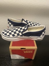 Vans Classic Checkerboard Women Slip On Shoe Size 5 Casual Parisian Night White Girls' Classic Shoes price