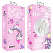 iJoy Unicorn Fun Budz Kids Unisex Rainbow Music Audio Headphones Ear Buds NEW Unisex Headphones price