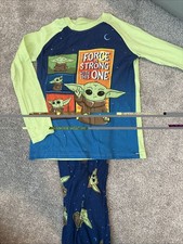 Star Wars The Mandelorian Baby Yoda 2 Piece Pajama Set Boys Size 6/7 Long Sleeve Boys' Pajamas price