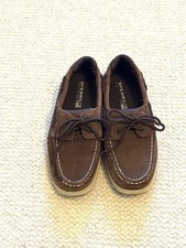 SPERRY Boys Top Sider Brown Lanyard Boat Shoes Size 4M Lace up Casual Church Boys' Boat Shoes price