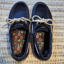 perry Top-Sider Authentic Original Boat Shoes Navy Blue Kids Youth Size 2M Boys' Boat Shoes price