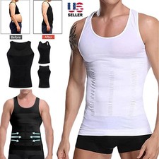 Mens Slimming Body Shaper Belly Chest Compression Vest Girdle T-Shirt Tank Top Men's Corset price