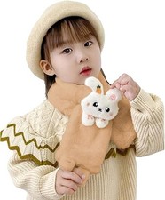 Kids' Scarf - Fluffy Neck Warmer for Cold Weather, Length: 75 x 10cm, Khaki Kids' Neck Warmer price