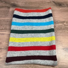 Gap Kids Neck Warmer Kids One Size Gray Multi Color Stripe Fleece Lined Snood Kids' Neck Warmer price