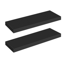 2-Pack Floating Wall Shelves Black 24x8x1.5" Invisible Brackets, Modern Storage Wall Shelf price