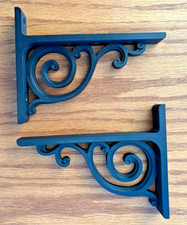 2 Black shelf Shelving Brackets 5 in X 6.5 in Decorative Durable Elegant Sturdy Wall Shelf price