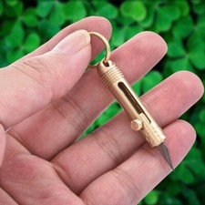 EDC Mini Portable Paper Knife Folding Pocket Keychain Brass Pendant Cutter Blade Keychain price