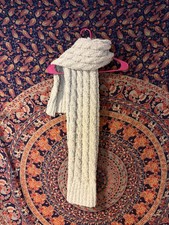 Beige Cable Knit Men's Scarf Acrylic Wool Neck Warmer Fall Winter Men's Neck Warmer price