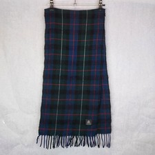 Woolmark Wool Scarf Tartan Plaid Winter Neck Warmer Fringe Men's 12" x 56" Flaw Men's Neck Warmer price