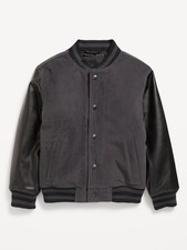 Water-Resistant Faux-Leather Sleeves Corduroy Bomber Jacket Size Youth XXL (18) Boys' Raincoat price