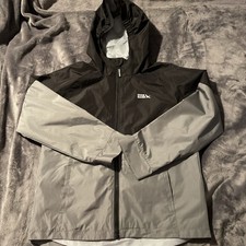 Eddie Bauer Kids' Rainfoil Waterproof Hooded Jacket Black & Gray Size M (10/12) Boys' Raincoat price