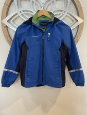 LONDON FOG Boys Blue Navy Med.  10/12 Rain Jacket Coat Hood Lined Boys' Raincoat price