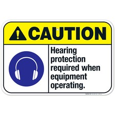 Hearing Protection Required When Equipment Operating Sign, ANSI Caution Sign, Hearing Protection Equipment price