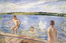 Poster Decor.Home interior wall design.Peter Hansen painting.Boys bathing.15043 Interior Wall Paint price