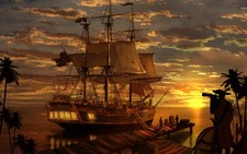Artwork Pirates Ship SailBoat Oil Painting Printed On Canvas Wall Art Home Decor Interior Wall Paint price