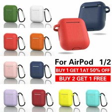 For Apple AirPods Case 1/2 Silicone Protector Shockproof Full Cover + Keychain Silicone price
