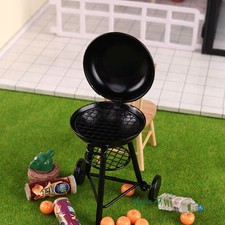 1/12 Scale Kitchenware Dollhouse Miniature Black BBQ Grill Barbecue Tool Outdoor Garden Grill & Barbecue price