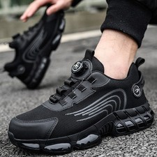 Men Safety Toe Work Shoes Rotating Buckle Breathable Non-Slip Steel Toe Sneakers Work Shoes price