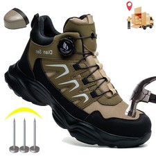Men Safety Toe Work Shoes Rotating Buckle Breathable Non-Slip Steel Toe Sneakers Work Shoes price