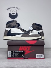 Size 13 - Air Jordan 1 Travis Scott Mocha High Men's CD4487-100 Preowned Work Shoes price
