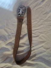 Justin Kids Leather Belt Style 815bd with Horse Buckle Size 22 Brown Kids' Belts price