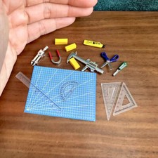 14PC 1:12 Scale Dollhouse Miniatures Accessories Hand Tools Triangle Plate Ruler Hand Tools Accessories price