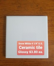 Vintage 4 1/4: US Ceramic USA Glossy Bright Snow White Tile Tile Adhesive Mortar price