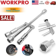 WORKPRO 14-in Universal Folding Lug Wrench Drop Forged Steel 4-Way Cross Wrench Wheel Lug Wrench price